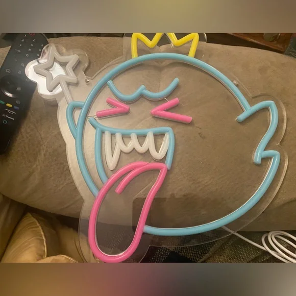 Super Mario Kart Boo Ghost Neon Ghost LED Light with dimmer and cord Art & Decals